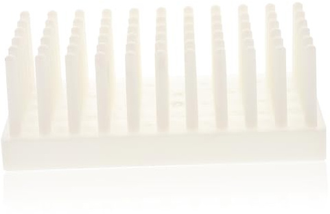 Labor Reagenzglasständer aus Kunststoff Blau 66 Plätze | Trockengestell für Reagenzgläser, Reagenzgläser 12cm, für Große Probenröhrchen