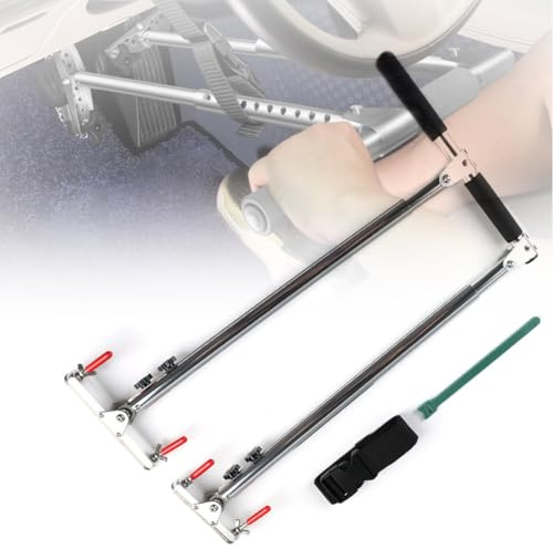 Controles Manuales Auto para Conductores Discapacitados, Asistencia Conducción Discapacitados Portátil, Ayuda Pedales Freno & Aceleración Ajustable 53-87 cm, Adultos Lesionados Piernas Movilidad