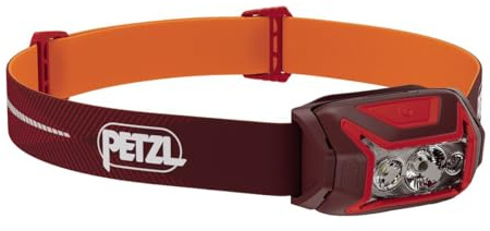 PETZL ACTIK CORE Headlamp - Powerful, Rechargeable 650 Lumen Light with Red Lighting for Hiking, Climbing, and Camping - Red