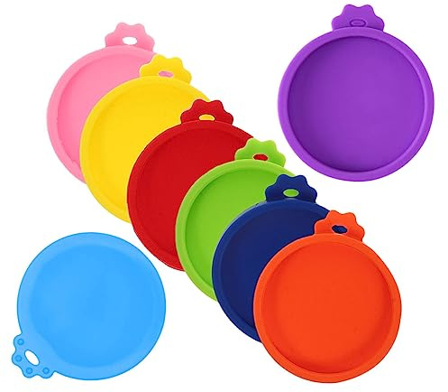 ROMISBABA Reusable Silicone Jar Lids Small Yogurt Jar Covers 8pcs Multi-color Compact Sealing Lids Daily Use and Pet Supply