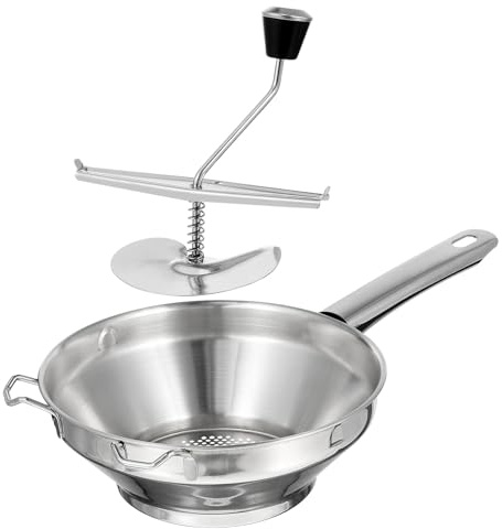 TOYANDONA Broyeur Inox Manuel Pour Purée Et Compotes, Presse-purée Acier Inox Ergonomique Adapté Aux Aliments Pour Bébés Et Légumes