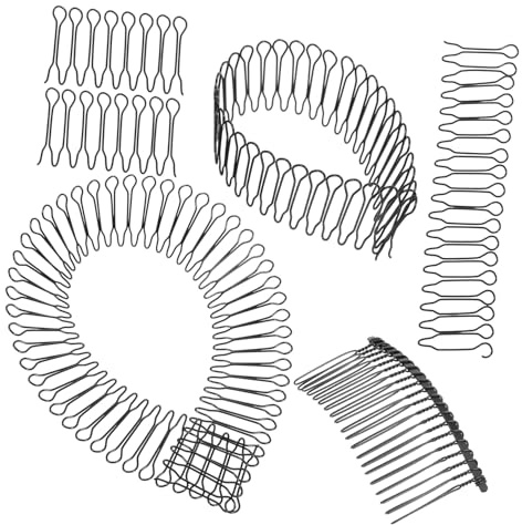 ABOOFAN 5pcs U Shape Hair Finishing Fixer Comb Set Invisible Hair Pins for Women and for Taming Loose Strands and Styling Bangs