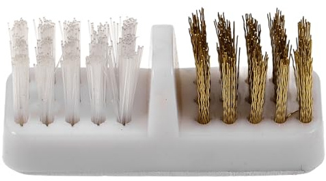 Mobestech Pinceau Anti Poussiere Ongle pour Embout de Perceuse à Ongles, Brosse de Nettoyage en Cuivre, Plastique et Fibre Synthétique, pour Manucure Professionnelle