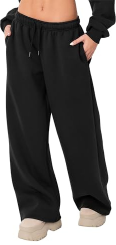 Svuitmsl Pantaloni da jogging da donna a vita alta con coulisse casual Y2k pantaloni della tuta a gamba larga elasticizzati a vita bassa pantaloni dritti con tasche