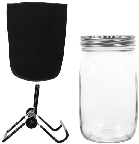 Toddmomy Soporte para Frascos de Germinación con Tapa de Acero Inoxidable Frasco de Vidrio Boca Ancha de 32 Oz Kit para Cultivo de Brotes de Semillas y Frijoles Accesorios para