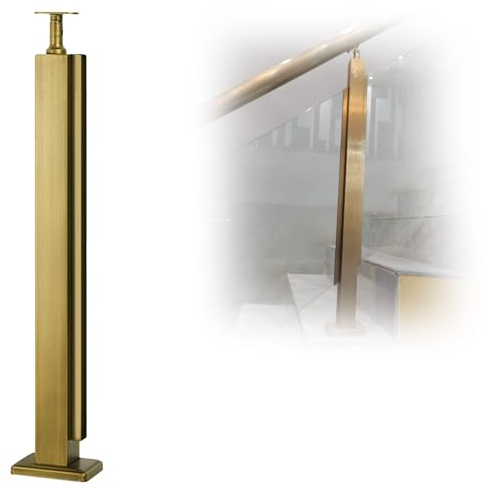 Ringhiera in acciaio inox per balconi e terrazze, altezza 110 cm, design con morsetto in vetro per sicurezza ed eleganza