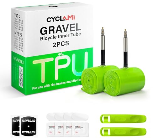 2 PCS TPU Schlauch Gravel Ultraleichter 46g, 700C x 32-47-622, MTB Schlauch 29 Zoll,TPU Gravel Rennrad 28 Zoll,Presta-Ventil:45/65MM