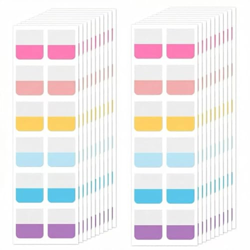 QIANSSE 240 Pcs 12 Colors Repositionable Annotation Sticky Page Tabs | Colorful Book Marker Tabs, Ideal for Reading Notes, Document Sorting and Marking
