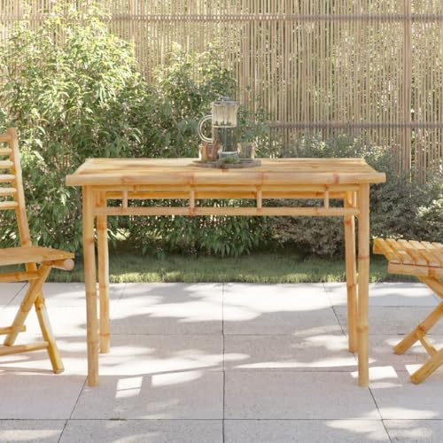 Tonture Garten-Esstisch Bambus 110x55x75 cm wetterfest platzsparend Outdoor Balkontisch Terrasse Veranda langlebig robust pflegeleicht