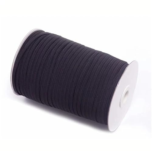 Goma Elastica Banda Elástica For Mascarillas, De 3 Mm, 5 Mm, 6 Mm, 8 Mm, 10 Mm Y 12 Mm | Alto, Plana, De Goma, For Coser Y Hacer Mascarillas.(Black,10M,6mm)