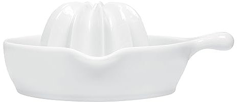 KAI Select Premium Grapefruitpresse aus Porzellan mit rutschfeste Silikonbeschichtung am Boden - Abmessung 17 x 15,6 x 6,6 cm cm - Saftpresse Fruchtpresse Handpresse, Weiß