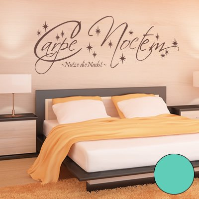 'A219 Wall Tattoo Carpe Noctem (Available in 40 Colours and 3 Sizes, mint, 150cm x 57cm