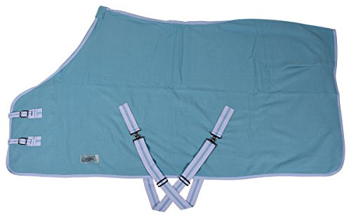 Fleecedecke, Abschwitzdecke, Fohlendecke, Minishetty mit kreuzgurtung, Sky / hellblau, Gr. 90 cm