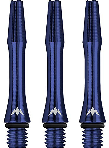 Mission Darts Alicross 5XS0725 Dart-Schäfte, 5 Sets mit je 3 Aluminium-Schäften, kurz, Blau