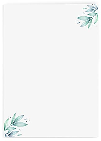 Sophies Kartenwelt Briefpapier Set mit Umschlag Blumen DIN A4 edel | 50 Blatt DIN A4 (21x29,7cm), hochwertiges 120g/qm Papier, einseitig bedruckt, inkl. Umschläge, ideal für Hochzeit & Briefe.