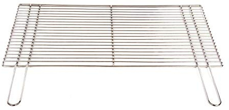Grillrost 67 x 40 cm mit Griff aus Edelstahl 4 mm rostfrei und elektropoliert