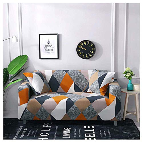 GUOCU Elastischer Sesselbezug 1-Stück Sofa-Überwürfe, Gedrucktes Muster Sofaüberzug, Sofahusse, Sofabezug, Sofa Abdeckung Hussen Für Couch, Sessel In Verschiedene Größe Und Farbe,Bunt,2 sitzer