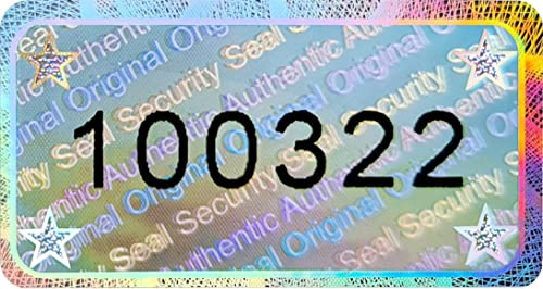 90 Stk - 3D Hologramm-Siegel mit Seriennummer - 30 * 16mm silber glänzend | Sicherheitssiegel manipulationssicher, Siegelaufkleber, Sicherheitsetiketten, Hologramm Security Seal Sticker Label