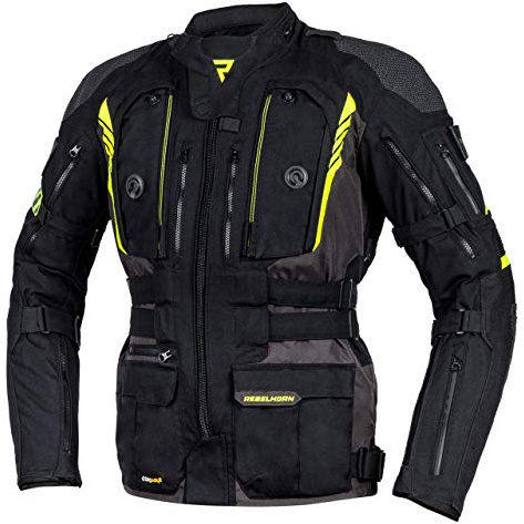REBELHORN Patrol Motorradjacke Herren | Cordura | Sympatex Membran | Ellbogen und Schulterprotektoren Stufe 2 | Rückenprotektor Stufe 1 | Thermofutter | Belüftungspaneele | Größen bis 7XL
