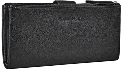 STILORD Camille Cartera Grande Mujer Piel Vintage Billetera con Monedero para Señoras Cartera Tarjetero Bloqueo RFID en Cuero Genuino Color:Negro