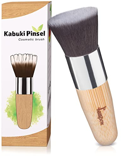 lampox Kabuki Pinsel Kosmetikpinsel Make Up Pinsel Puderpinsel mit Bambusgriff