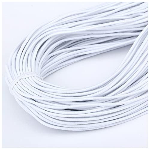 Elastisches Seil 2meter / Bag 1mm / 1,5 mm / 2mm / 2,5 mm / 3mm / 4mm / 5mm Runder Gummiband des elastischen Bandes elastischer Seil DIY. Nähzubehör Seil Elastisch ( Color : White , Size : 2meters )