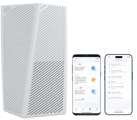 DMD Collective - Air Purifier Smart Wi-Fi, HEPA Silent Combination Filter Up To 40m² Rooms Removes 99.97% Pollen, Dust, Mould, Bacteria, Viruses | Activated Carbon Reduces VOCs, Odours