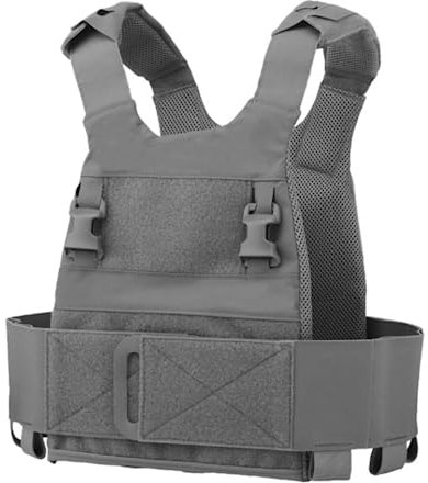 ACEXIER Leichter Plattenträger Molle Verstellbare Kummerbund Taktische Militärweste für die Jagd im Freien Airsoft Militärarmee (Grey)