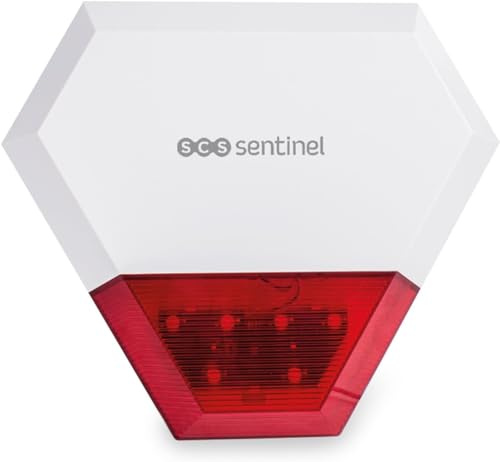 KitAlarm zusätzliche kabelgebundene Außensirene – SCS Sentinel – Reichweite 80 m – Alarm mit Ton und Licht