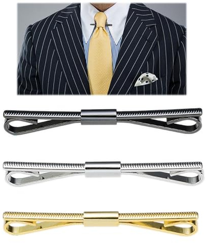 LONGHAO 3 st slips krage stift, bar stift, nål män, slipsnål företag, bar klämma, män set, för alla hjärtans dag, fars dag gåva för pappa, 75l Rechteckig Flach (10 Stk