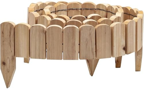 Gartenwelt Riegelsberger Rullbräda, natur, längd 203 cm, stakethöjd 10 cm, trästaket, klippkant, trästaket, gran