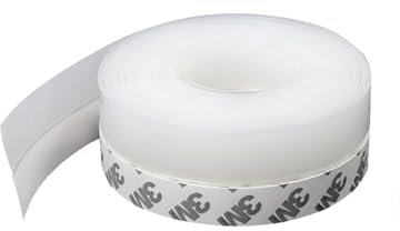 YOYEAH 1 striscia di guarnizione per porta, autoadesiva, striscia in silicone autoadesiva, per paraspifferi, fonoassorbente e antipolvere, 5 m di fuga in silicone trasparente autoadesiva