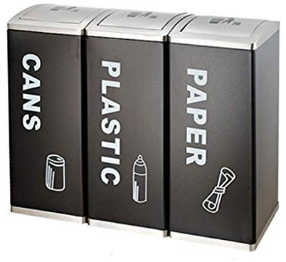 QINGANGS Papelera, Papelera Bote de Basura Bote de Basura Cuadrado Hogar Al Aire Libre Contenedor de Basura de Acero Inoxidable Higiene Industrial Contenedor de Basura Tiendas Parque Contenedor de Ba