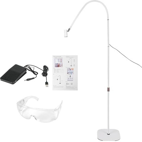 IGTOPS LED-Lampe mit stille Fuß Schalter, USB 6W LED Lila Licht Wimpern Schönheit Nagel Kleber Schnell Aushärtende Falsche Wimpern Pfropfen Touch Dimmen Lampe zur Kleberhärtung (Weiß)
