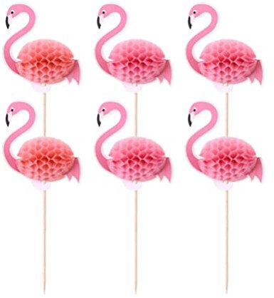Luxshiny Hawaii 3d Flamingo Kuchen Topper Set 50 Stück Kuchen Picks Für Tropische Party Dekorationen