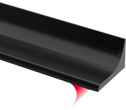 Joint pour Douche 120cm Seuils de Douche Barriere de Douche Anti Débordement Seuil de Douche Barrage D'eau Autocollante Joint Douche pour Baignoire Coins Évier (Noir, 1.2M)