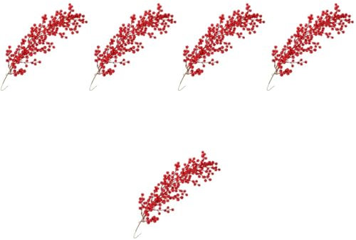 Alipis 5stücke Künstliche Weihnachtsbeeren Dekoration Fach Rote Foam-Sticks Für Wandschmuck Türkränze Und Weihnachtsbaum Wiederverwendbar Und
