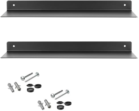 SOTECH 2er Set Wandboard Hover-III 350 x 130 x 30 mm schwarz Wandmontage | Wandregal inkl. Befestigungsset moderne Ablage für die Wand in Bad Küche oder Wohnzimmer
