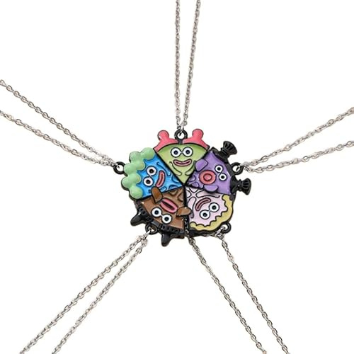 JUNNASALIKER Lot de 5 colliers d'amitié avec pendentif pizza, collier d'amitié, collier d'amitié pour femme et fille, Métal