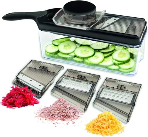 GAULT&MILLAU - Mandoline Multifonction - Découpe rapide et précise - Lames ajustables pour légumes et fruits - Lot de 1, Noir