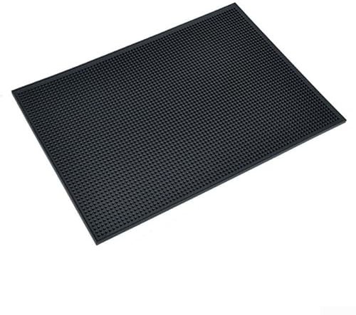Besttoolifes Bar-Matte 30 cm x 45,3 cm, schwarz, Kaffeematte für Zuhause, Bar, Bar-Service, Auslaufmatte für Cocktail-Barkeeper, Küchenarbeitsplatte, PVC-Arbeitsplatte, Tassen-Matten, Gläser,