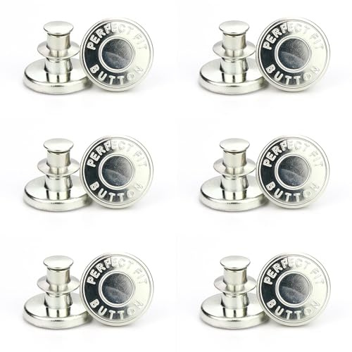 Zasdvn Jeansknöpfe | 17 mm Nähfreier Ersatz für abnehmbare Metallknöpfe - Wiederverwendbarer und verstellbarer Hosenknopfspanner für Jacken