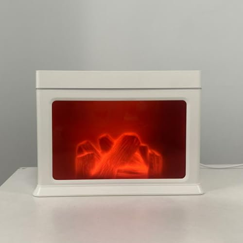 Diffusor für ätherische Öle, Kamin-Luftbefeuchter, wasserlos, automatische Abschaltung, Aroma-Flamme, ätherisches Öl, Diffusor für Schlafzimmer, Zuhause, Büro, Babyzimmer (weiß)