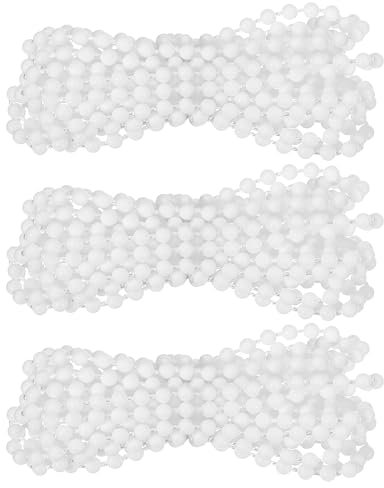 sourcing map 3 Pack Blinds Beaded Chain Cord, 3 Meters/3.28 Yards Plastic Vertical Blind Bead Chain Cord Roller Shades Blind Cord for Window Curtain Blind Replacement Repair Parts, White