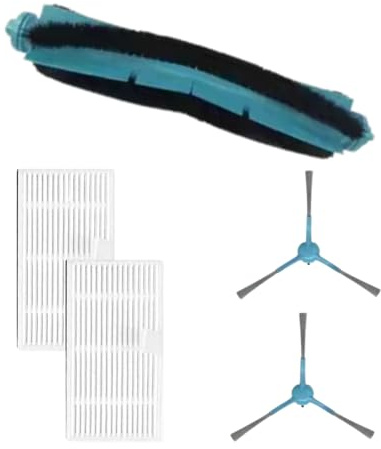 Recambios compatibles con Cecotec Conga 9590/9990 AI Spin Revolution Ultra / 10090 AI. Reemplazo de Cepillo Principal, 2 Filtros HEPA y 2 Cepillo Lateral, Piezas de Repuesto