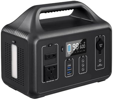 Centrale Électrique Portable 600 W, Batterie De Stockage D'énergie Solaire, Batterie Au Lithium Mobile 560 Wh, Sortie 600 W AC 50/60 Hz, Charge D60W/QC3.0, Affichage LED(110v/60hz)