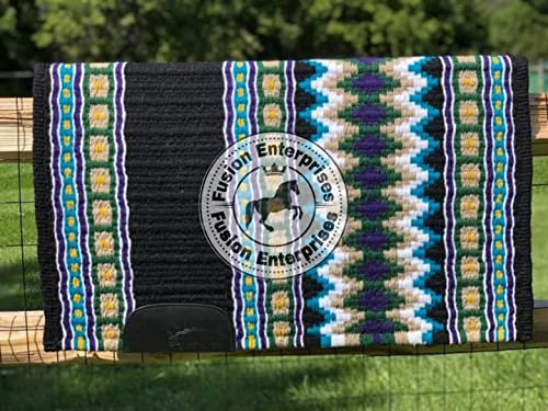 EQUIEMPRESS Sattelunterlage Western Show/Westernsatteldecke aus Neuseelandwolle, Top Wool Pad Sensor Flex (Anpassung möglich) A-08 (34 x 34)