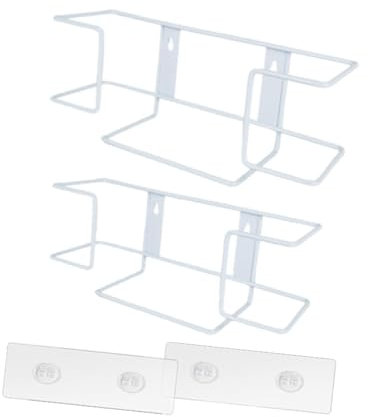 Milageto 2x Disposable Glove Dispenser Rubber Gloves Organizer Wall Mounting Tissue Wire Rack for Restaurant Laboratories Kitchen
