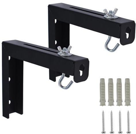 MOROBOR Universal Projector Screen Wall Mounted, 1 Set L-Bracket Style Projector Curtain Holder Universal Projector Screen Hooks for Hanging Home Projector Movie Screen/Black