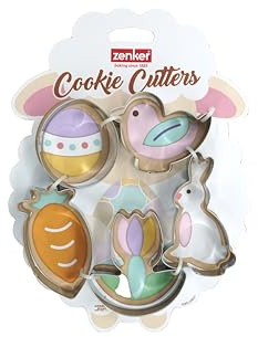 Zenker 44875 Ausstecher Set Ostern 5er Set, Multiform, Sandgestrahlt, Keks, Edelstahl, 7,9 x 2,5 cm